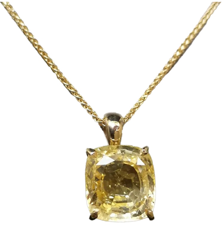 Diamant taille Coussin monté en pendentif